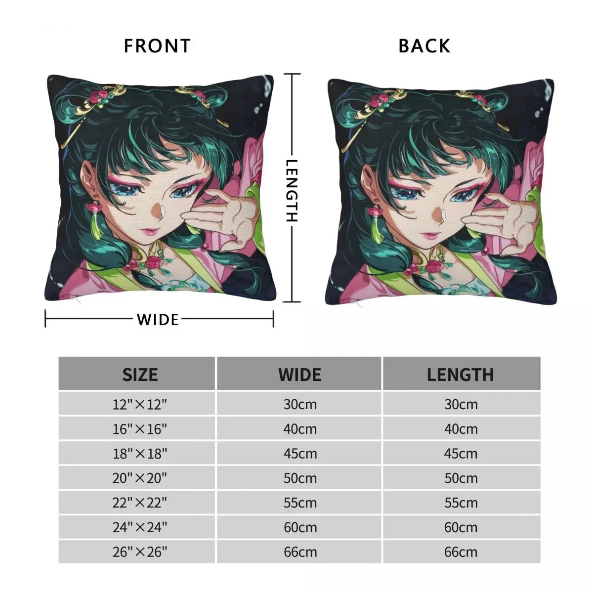 The Apothecary Diaries Maomao Square Pillowcase Cushion Cover Pillow Case Throw Pillow Cover for Home Sofa Living Room