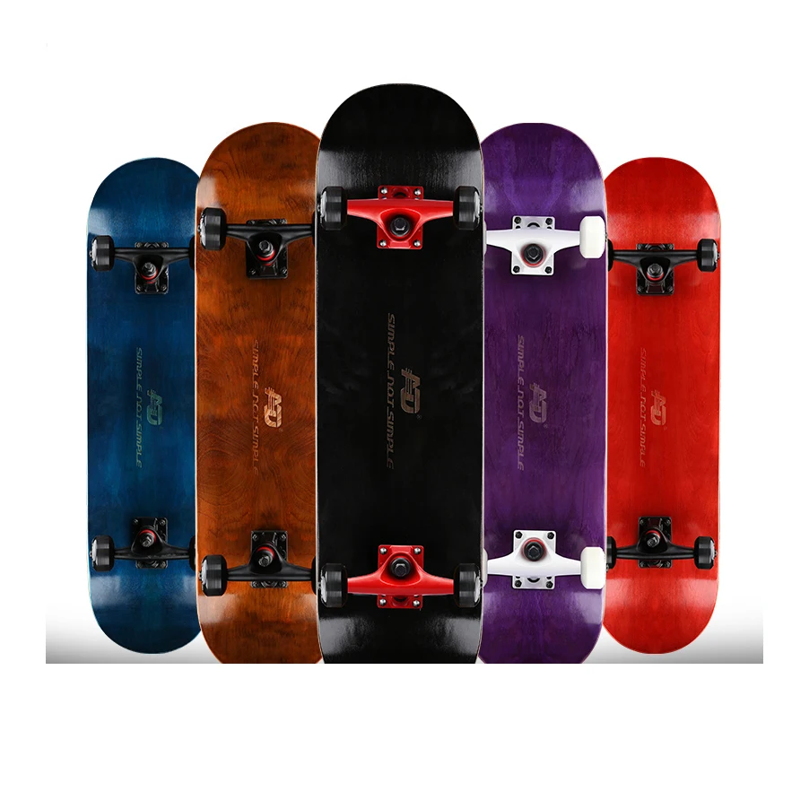 

Factory Price 31*8 Inch 7 Layer Russian Maple Skateboard Reinforce Aluminum Alloy Truck Solid Color Deck Complete Sktateboard