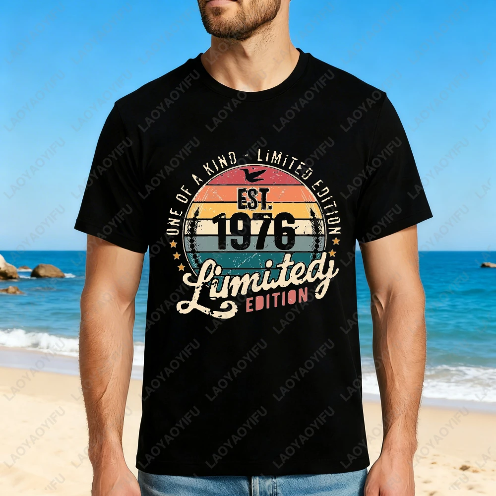 Vintage 1976 Limited Edition One Of A Kind Design Unisex Cotton T-Shirt Summer Beach Casual Wear Men Women Fashion Top