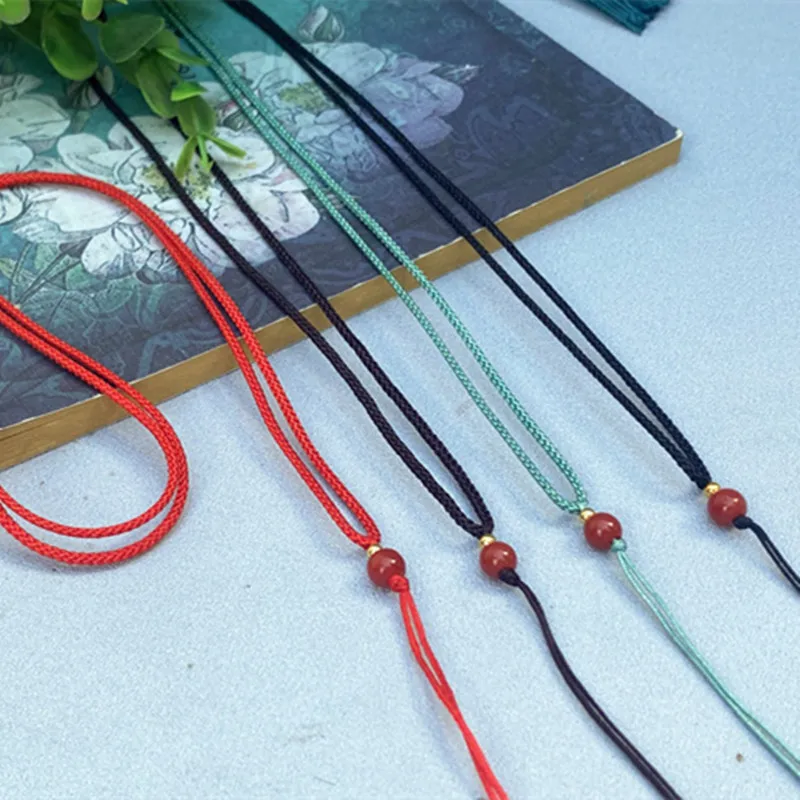 

Rope hand-woven adjustable collarbone chain necklace rope mobile phone lanyard school hand-woven rope key chain colorful lanyard