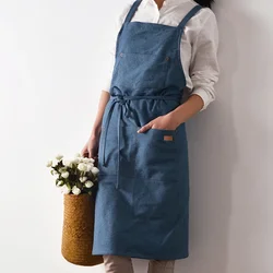 Cotton Denim Aprons Gardening Coffee Shop Kitchen Cooking Baking BBQ Cleaning Painting Restaurant Stylish Design Florist Apron