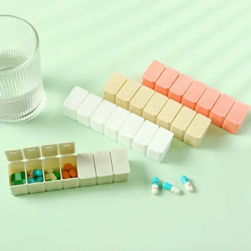 7 Days Pill Medicine Box Weekly Tablet Holder Storage Organizer Container Case Pill Box Splitters 5 Colors Pill Case Organizer