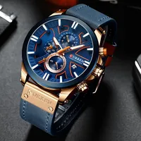 CURREN 8346 Men's Time Watch Quartz Night Light Leisure Sports Watch Men's Automatic Date Waterproof Leather Watches for Man
