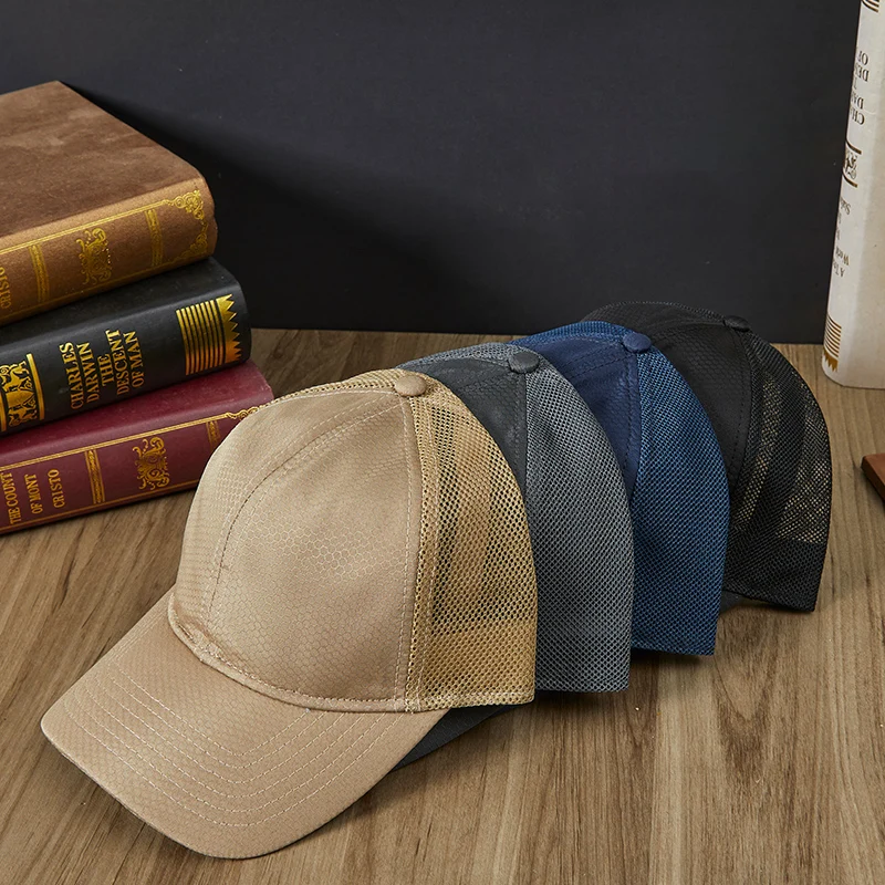 Big Head Men Mesh Baseball Cap Quick-dry Trucker Hat Big Size Adjustable Spring Summer