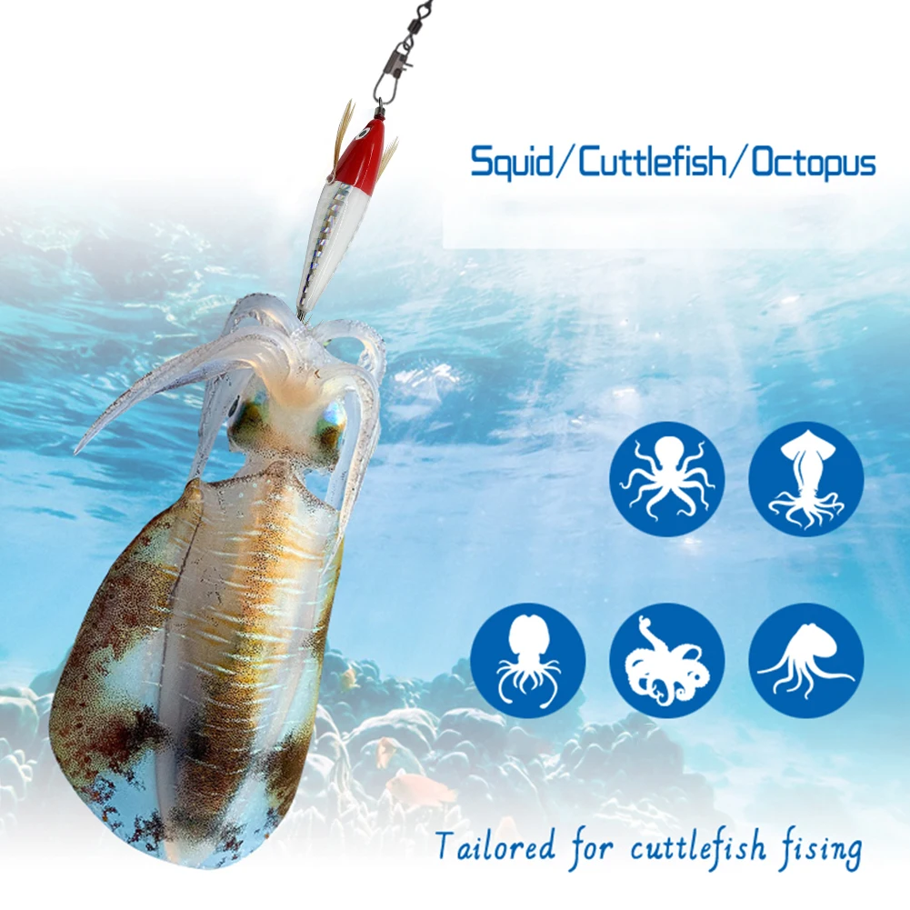 1-10PCS 나무 새우 미끼 5.5g 레이저 빛나는 플로팅 Egi 미끼 오징어 지깅 새우 후크 문어 오징어 낚시 미끼