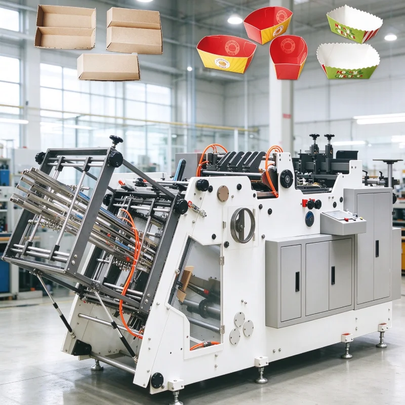 Energy Efficient Paper Lunch Box Equipment CE Approved, Low Noise, for Small Factory To Make Snack and Burger Boxes