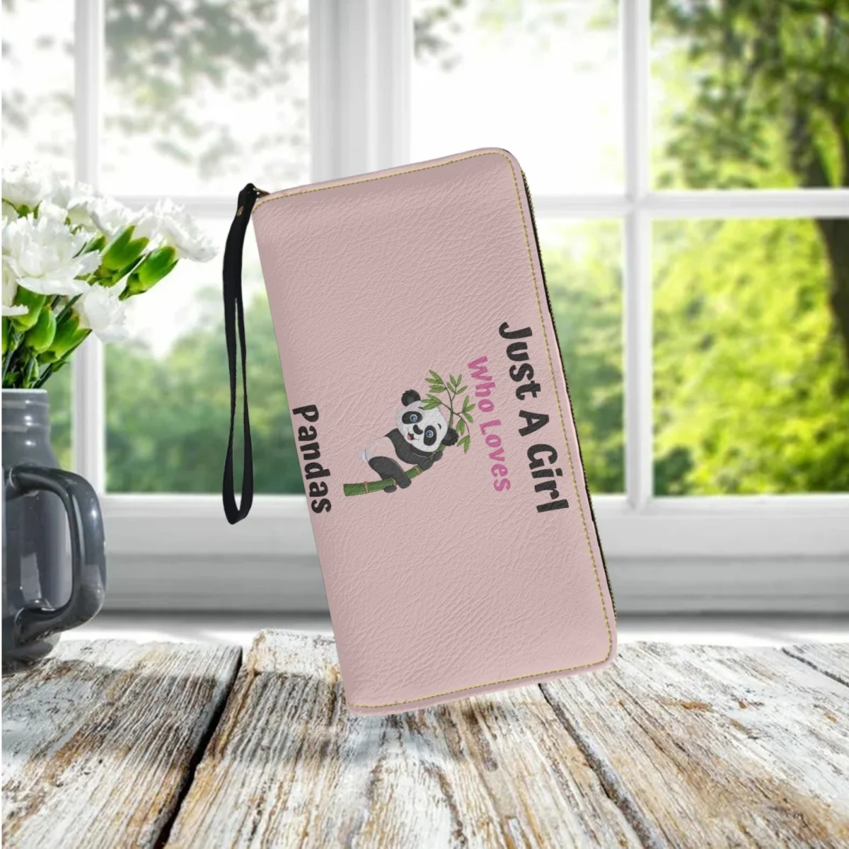 Just A Girl Who Loves Pandas Pritn Wallet Long Portable Women Casual Clutch Bag Card Holder Travel Shopping Purse Gift Drop Ship