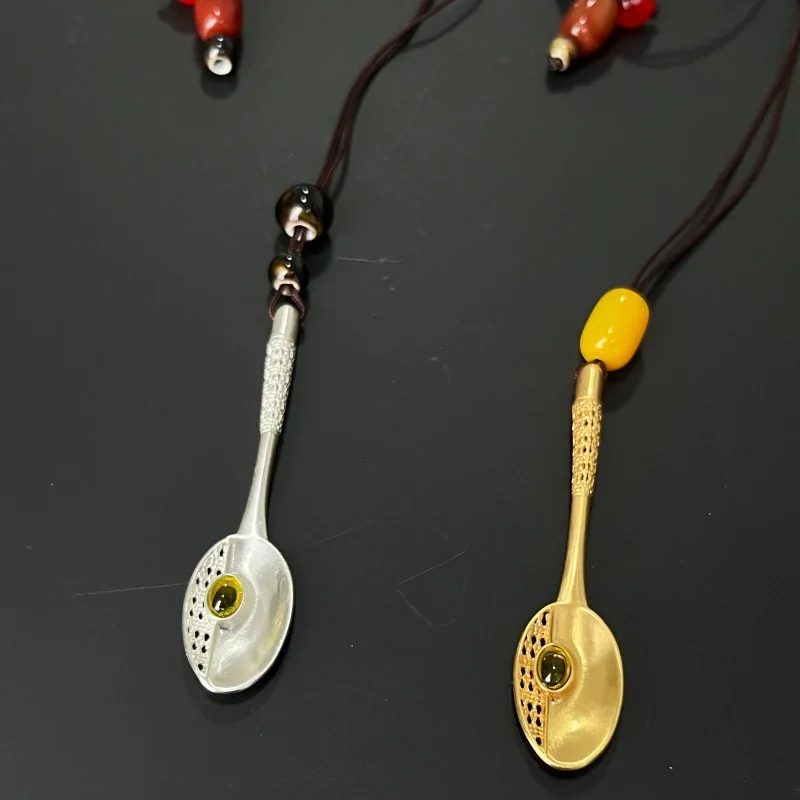 Long rope spoon necklaces for women winter long sweater necklaces funny creative jewelry unique cool accessory