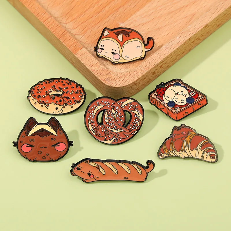 دبابيس الكرتون الغذاء الحيوان المينا دبابيس لعوب ديكور للسترات أكياس الزي غير الرسمي المرأة حقيبة سحر الأزياء والمجوهرات الإكسسوار