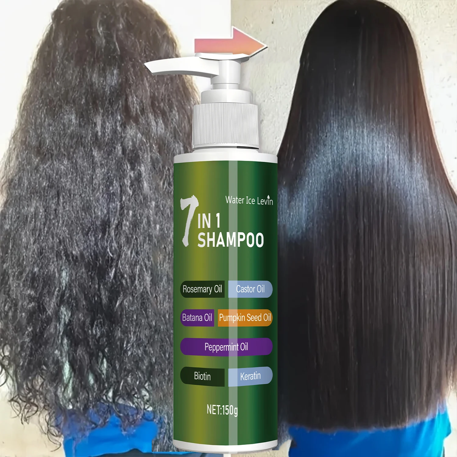 7-in-1 Shampoo, Rich in Rosemary, Batana, and Castor Oil, Gently Cleanses and Controls Oil, Provides Moisturizing and Hydrating Benefits, Prevents Hair from Becoming Tangled, Suitable for All Hair Types