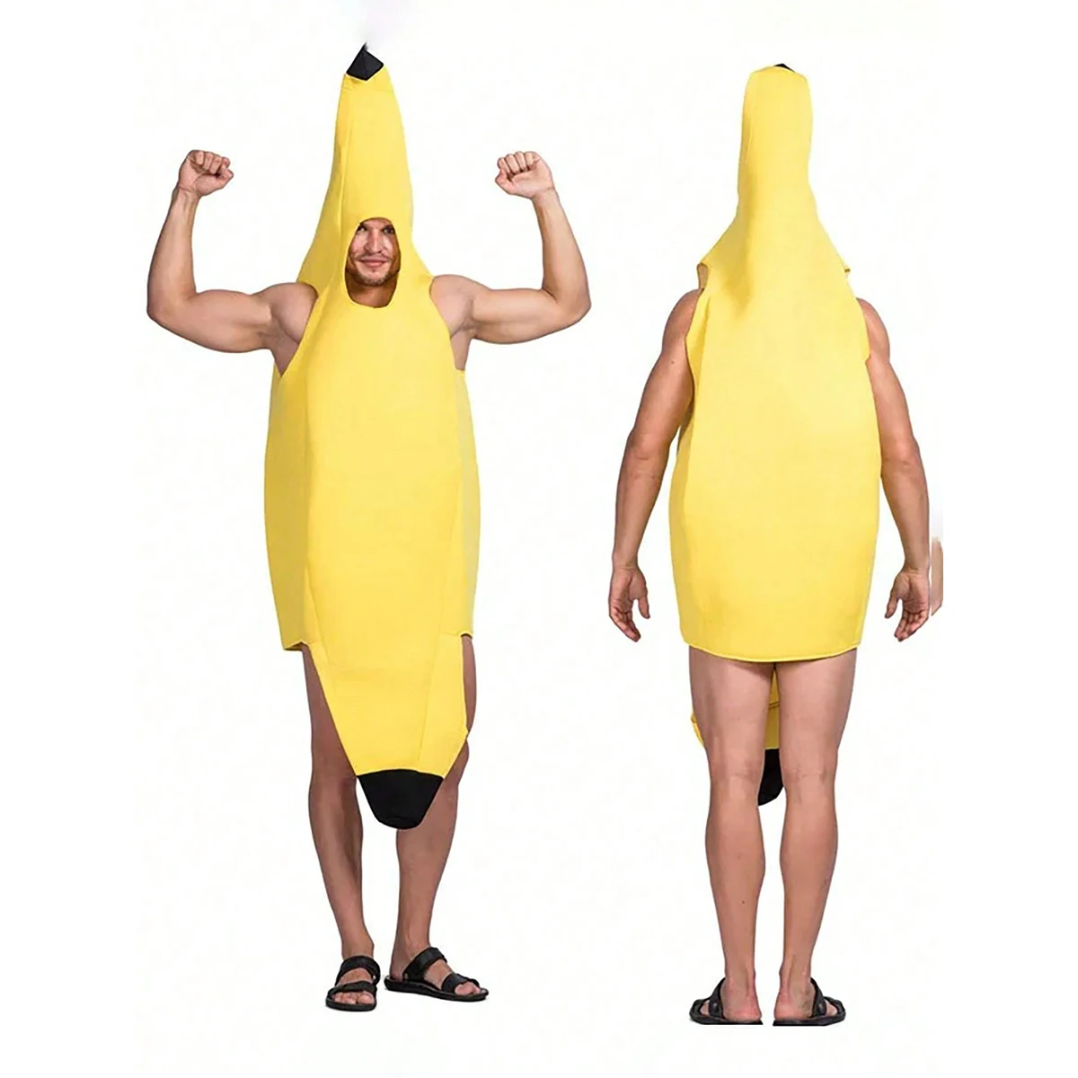 Funny Banana Costume Unique Design Party Halloween Festival Costume Funny Yellow Banana Suit