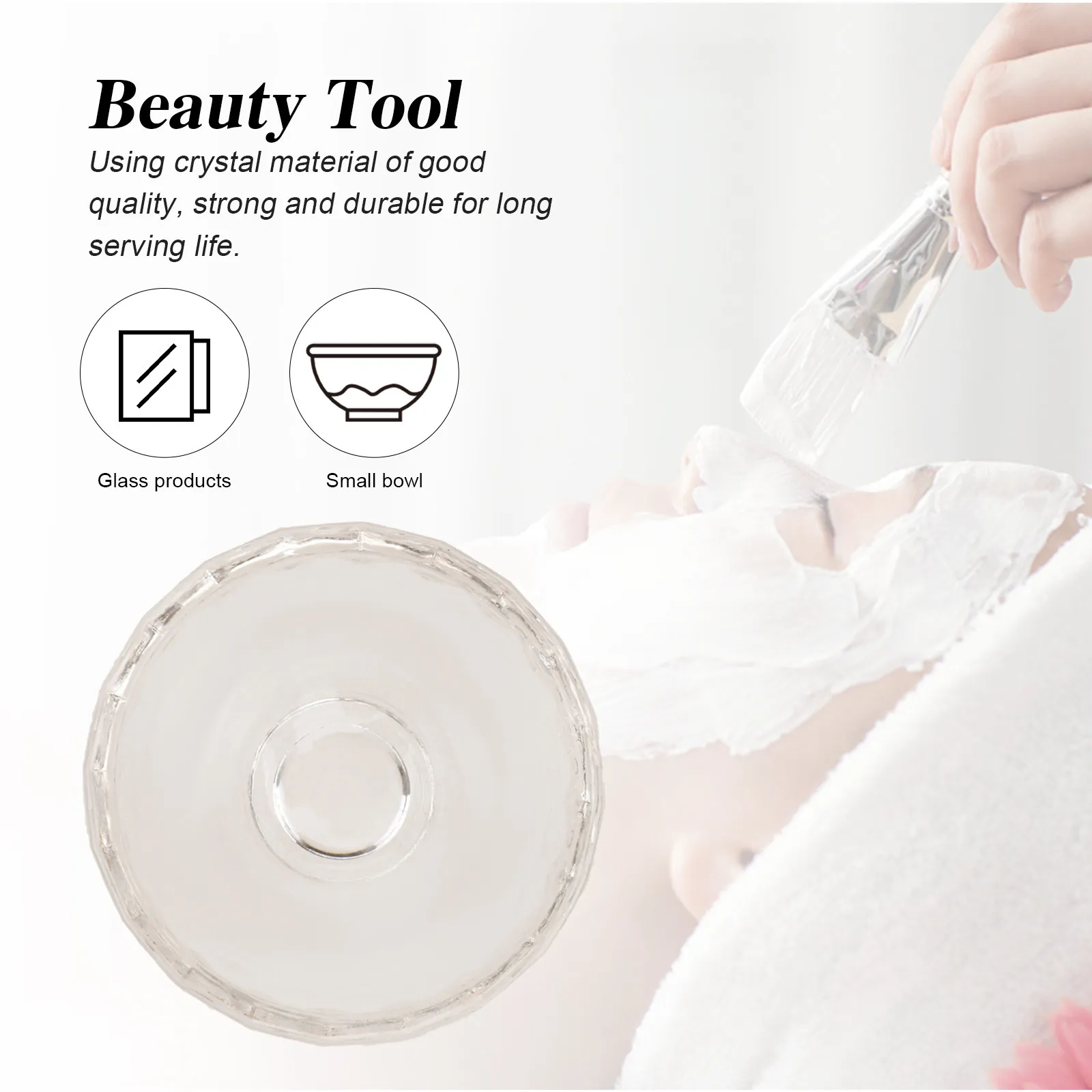 2Pcs Lightweight Crystal Skincare Bowl Set Large Capacity Facial Mask Mixing Bowl for Essential Oils Pearl Powder Mud Mask - view 3