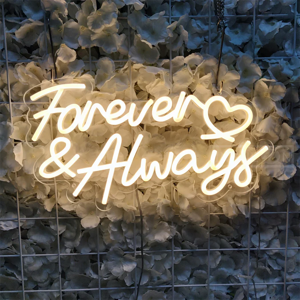 Forever Always Neon Sign for Wedding, Better Together, Bedroom, Party, Shop, Mr and Mrs, Wall Day Gifts Decor, Valentine\'s Day