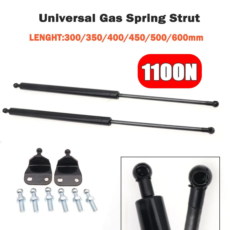 

Pair Gas Strut Bars Gas Spring Support Boot Bonnet 1100N 300/350/400/450/500/600mm Car Caravans Doors Windows Hatches Boat Bus