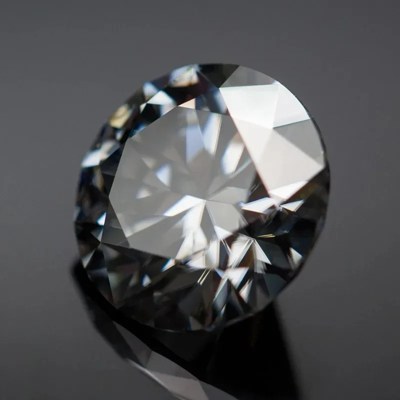 Moissanite steen rond geslepen grijze kleur Lab Lab Growth Diamond Test geslaagd edelsteen voor het maken van sieraden met GRA-certificaat