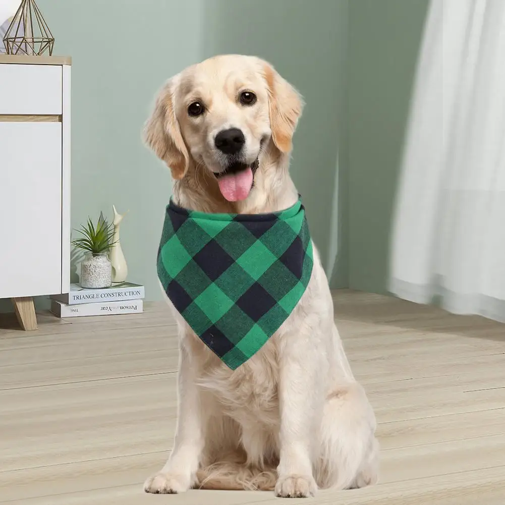 Soft Fabric Pet Towel High Pet Towel Pet Scarf Plaid Towel for Dogs Soft Comfortable Water Absorbent Neck Scarf with Fine