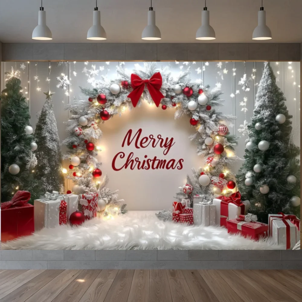180x110cm Christmas Backdrop Banner Merry Christmas Decoration Hanging Cloth Festival Party Ornament Flag Photography Props