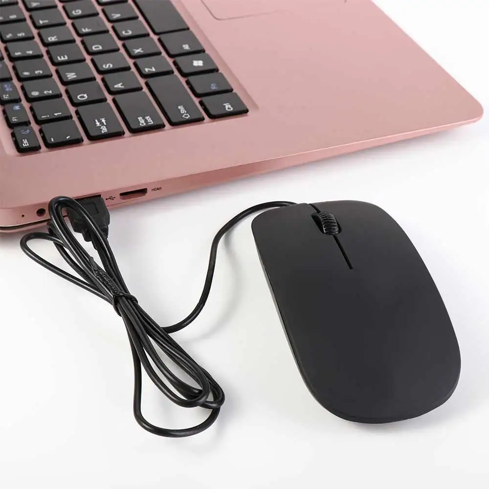 Notebook Office ultra dünne schwarz weiß Gaming Maus 3D Roller kabel gebundene Maus Computermaus optische Maus USB kabel gebundene Maus