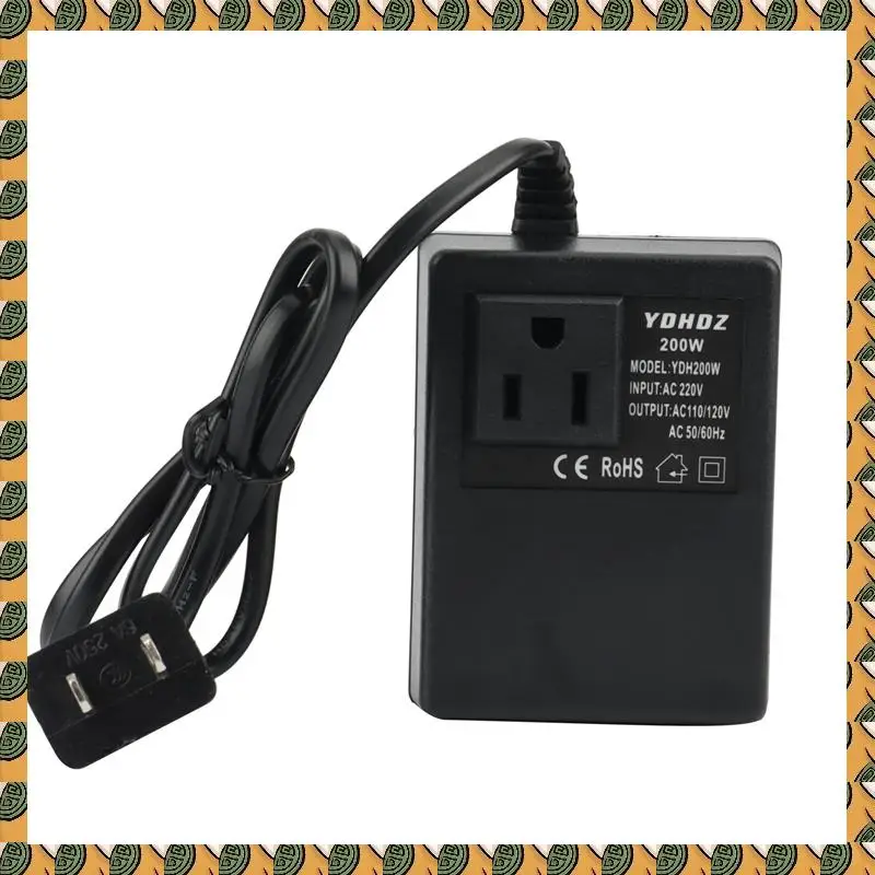 

A77I 2 PCS 200W Voltage Converter Transformer 220V To 110V Step Down Travel Voltage Transformer Converter US Plug