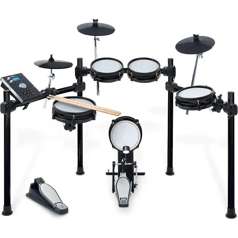 

Drums Command Mesh Kit Electric Drum Set USB MIDI Connectivity Electronic Acoustic Drum Kit Sounds Dual Zone Mesh Pads