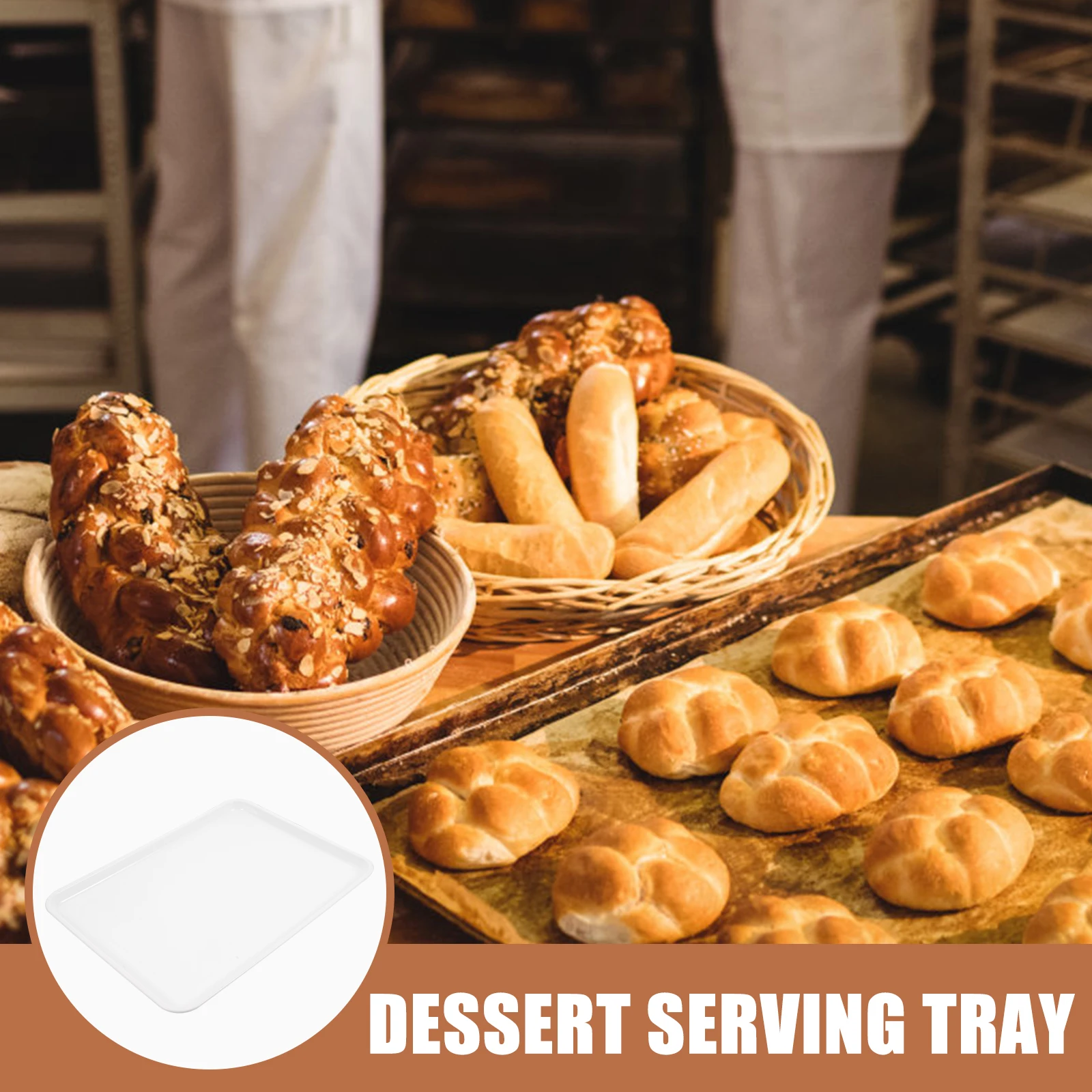 

Cake Display Tray Rectangular Serving Tray For Dessert Fruit Snack Bread Storage Multi-Use Kitchen Bathroom Tea Serving