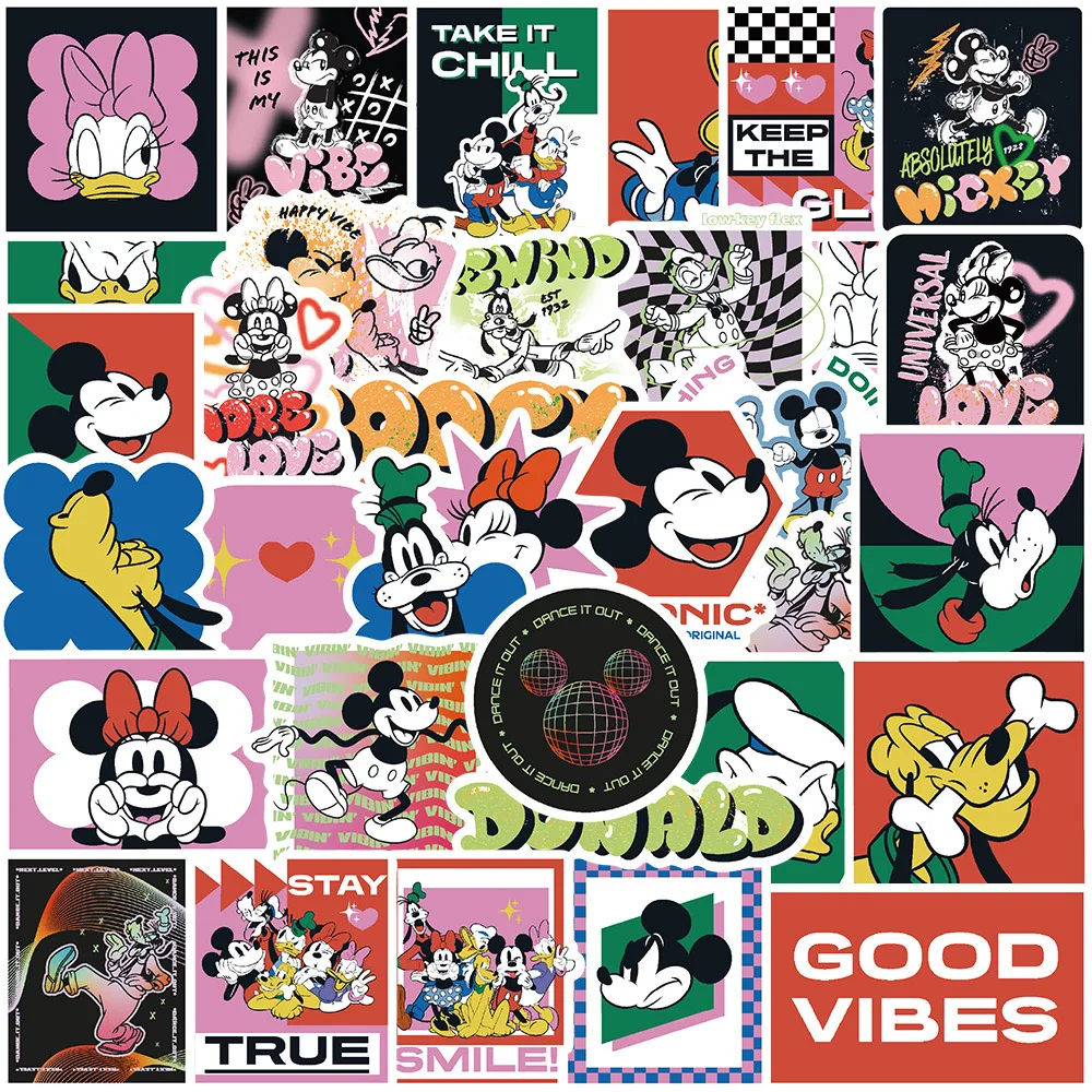 50 قطعة ديزني ميكي ماوس دونالد داك الكرتون ملصق DIY بها بنفسك الهاتف المحمول الأمتعة سكيت الكتابة على الجدران الشارات متعة للعب الأطفال #1