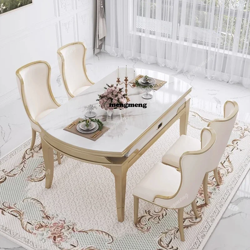 Party Event Folding Dining Table Wood Modern Luxury Design Home Dining Tables Chairs Round Mesa De Comedor Furniture For Kitchen