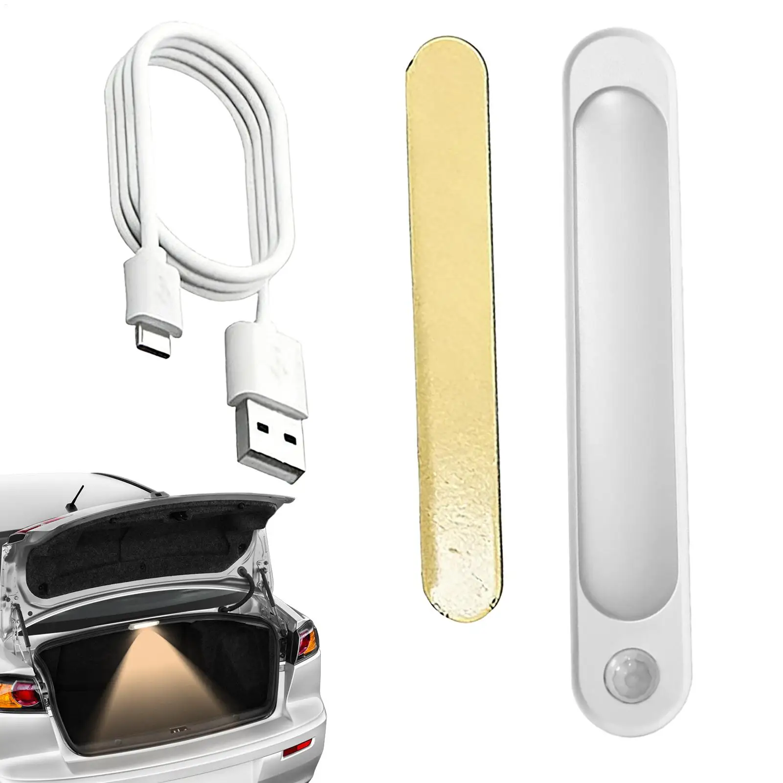 Rechargeable Car Trunk Automatic Sensor Light Hood Light Auto LED Tail Trunk Light Luggage Lamp For Car SUV Interior Accessory