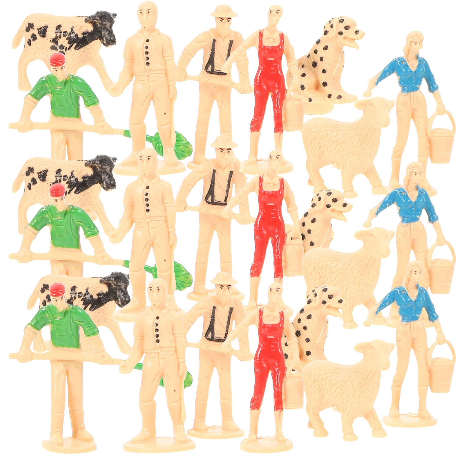 3 مجموعات واقعية حيوانات المزرعة الصغيرة ديكور صغير المشهد الصغير التماثيل الزينة طاولة الرمل اكسسوارات لعب الحيوانات