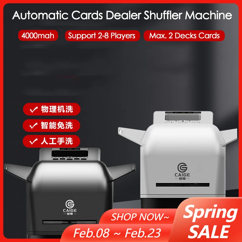 

2 In 1 Automatic Cards Shuffler Dealer Machine 360° Rotating Dealing Tool 2Decks Poker Cards Dispenser for Travel Home Party