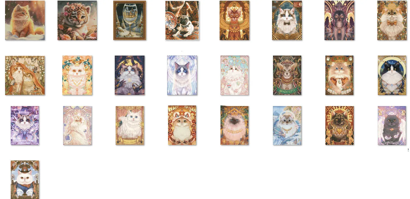 Christmas Cross Stitch Kits, Embroidery Needlework Sets, DIY Canvas Sewing Crafts, Tears of the Virgin Mary - Maine Coon
