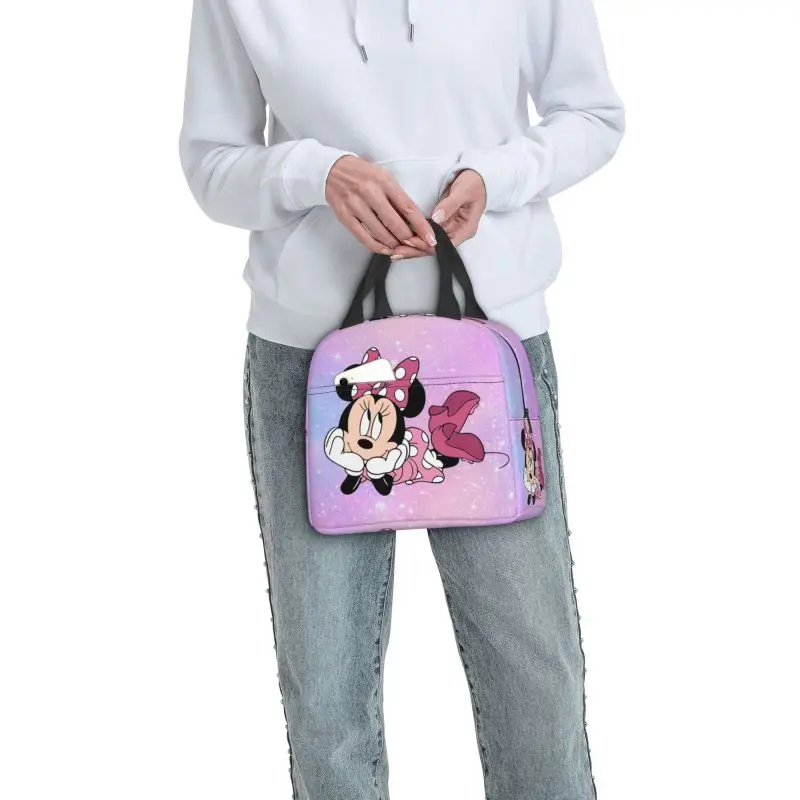 Custom Mickey Mouse Lunch Bag Men Women Thermal Cooler Insulated Lunch Box for School Work Food Picnic Tote Bags