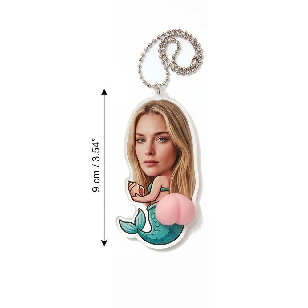 Custom Photo Acrylic Keychain,Personalized Squishy Butt Charm,Cute Quirky Novelty,Funny Birthday Gift,Magical Party Favor view 2