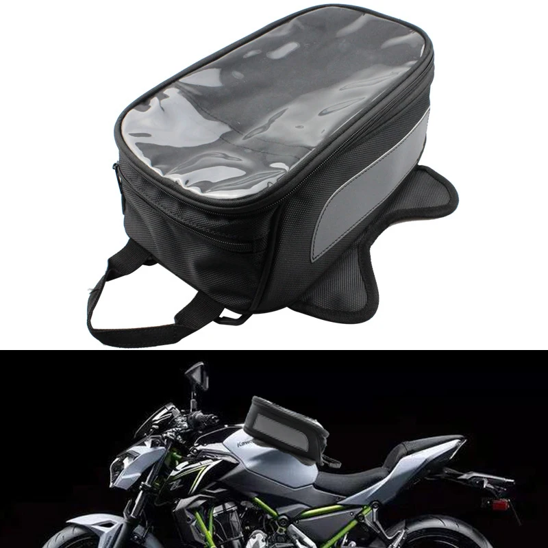 Waterproof Motorcycle Tank Bag Black Magnetic Fuel Tank Bag Motorbike Saddle Bag Shoulder Backpack