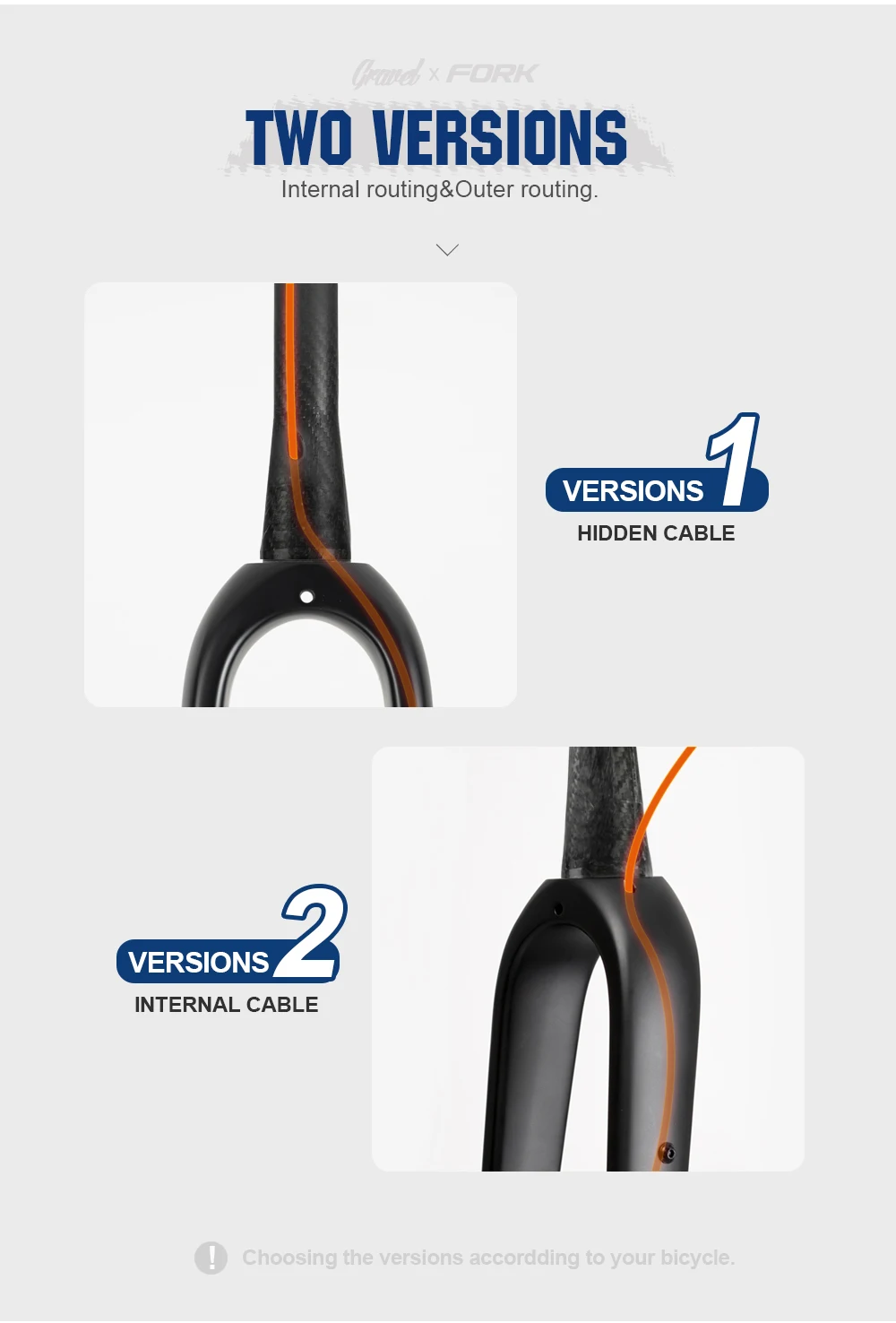 OG-EVKIN FK-020 Gravel-Gabel aus Carbonfaser, konische Gravel-Fahrrad-Vorderradgabel, Fahrradgabel, schwarz matt, 700C x 55C, Steckachse 12x100mm – Detail 8