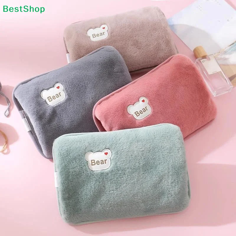 〔Q〕Rechargeable Electric Hot Water Bottle Hand Warmer Heat Pad For Period Cramps Muscle Pain Back Neck Shoulder Legs Home Office