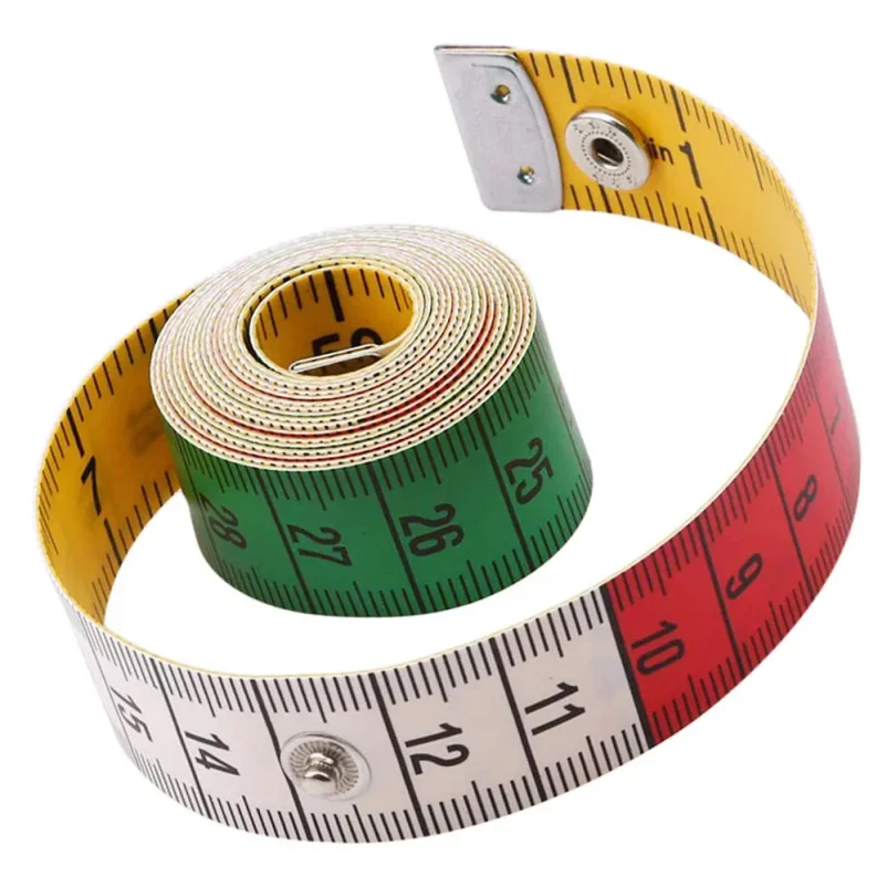 1.5M Soft Tape Measure Tailor's Tape With Snap Fasteners Body Measuring Double-sided Ruler For Needlework Sewing Tool