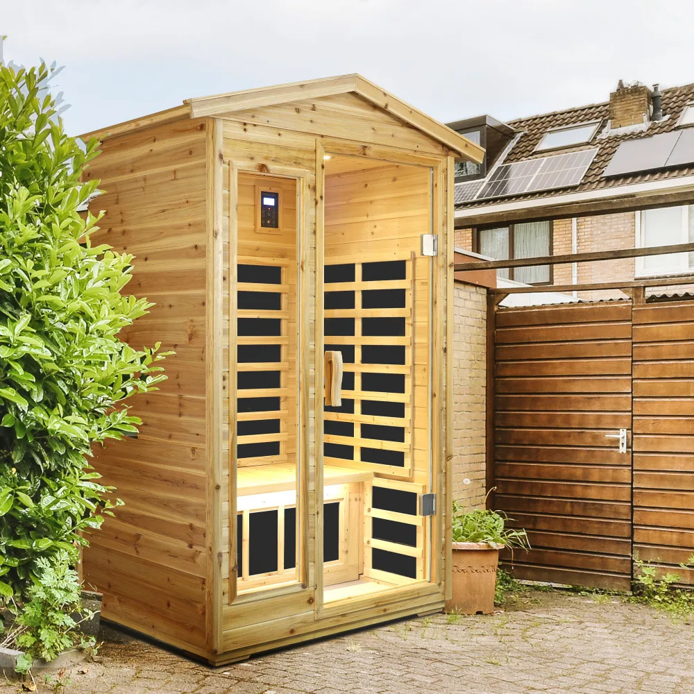 2 Person Far Infrared Outdoor Sauna Room FIR Home Steam Cabin Heater