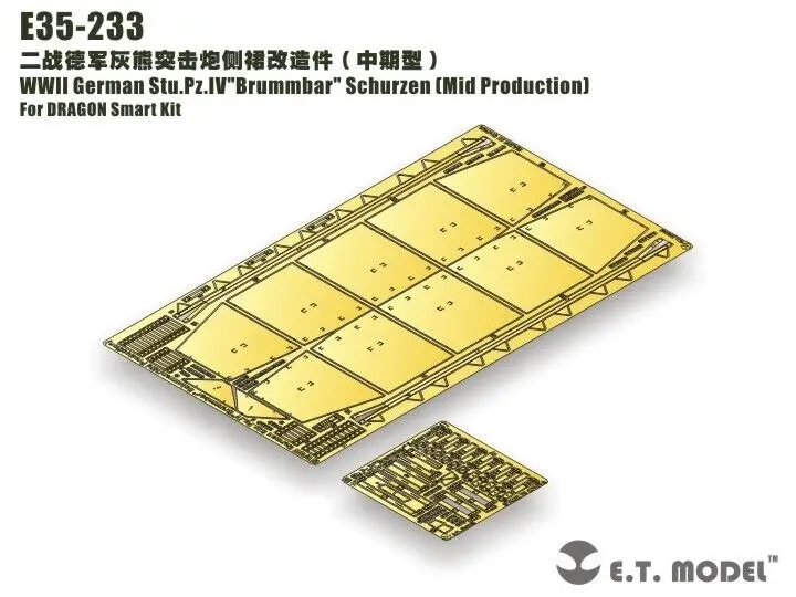 

ET Model 1/35 E35-233 WWII German Stu.Pz.IV"Brummbar" Schurzen Detail Up part