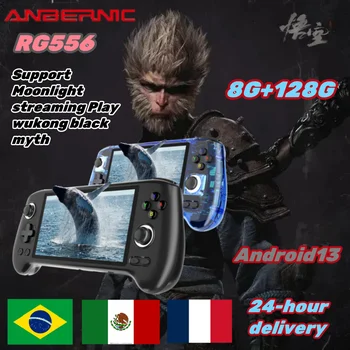 512G ANBERNIC RG556 Retro Handheld Game Console Video Player 5.48 inch OLED Screen Bluetooth WIFI Android13 8G+128G PSP PS2 Game Gift