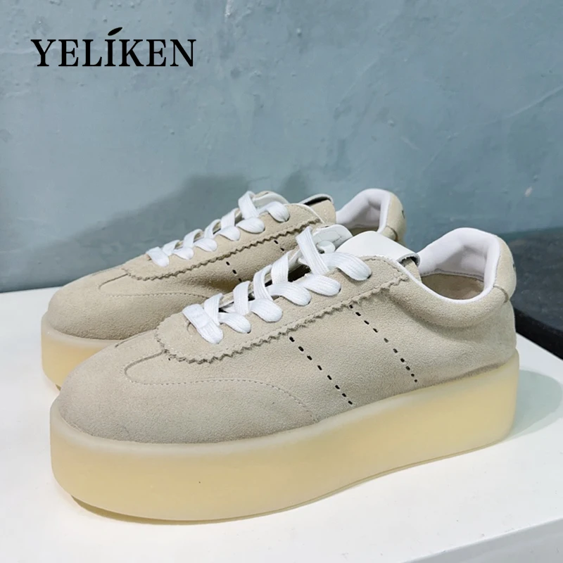 Spring Autumn Designer Simple Comfortable Soft Genuine Leather Women's Casual Shoes Ladies Retro Thick soled Small White Shoes