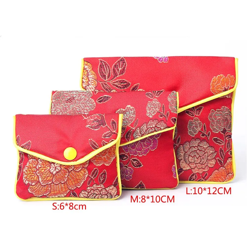 Necklace Bracelace Container Zipper Coin Purse Buckle Snap Chinese Handmade Jewelery Storage Wallet Jewelery Bag Handbags