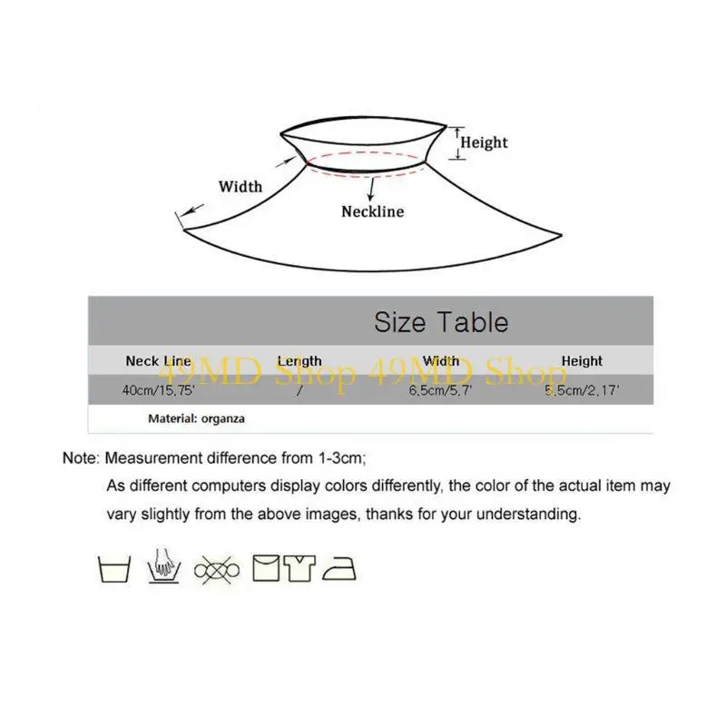 49MD Women Ruffled Collar Perfect For Cosplay, Stage Performances, And Costume Parties Halloween Photo Props