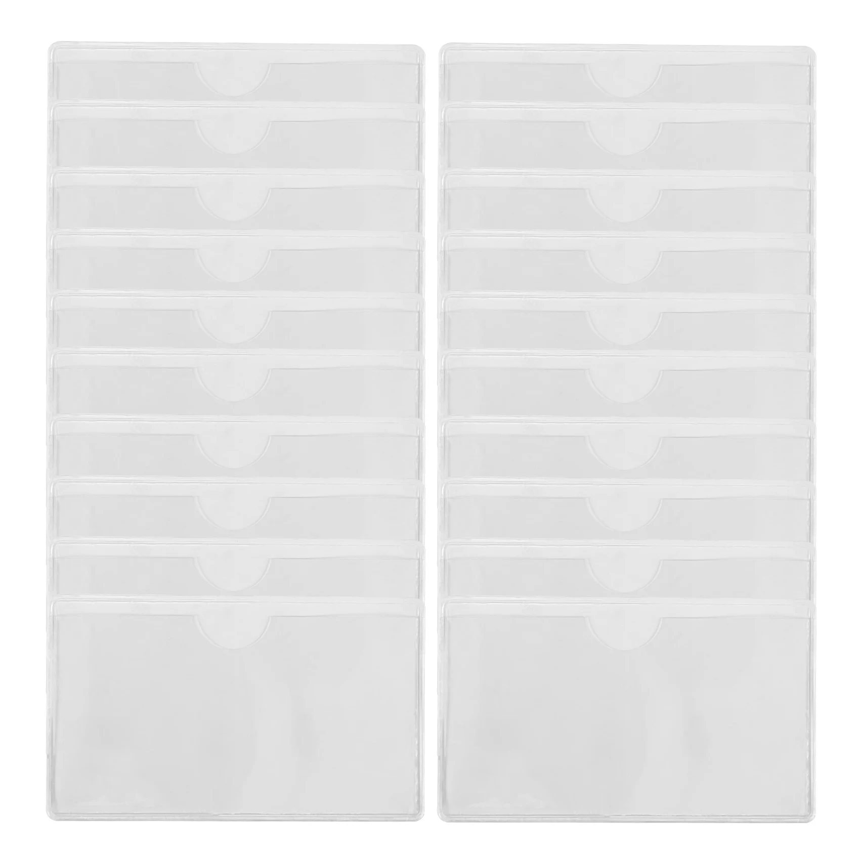 

60Pcs Self-Adhesive Label Holder Card Pockets Label Holder Clear Library Card Holders with Top Open for Index Cards