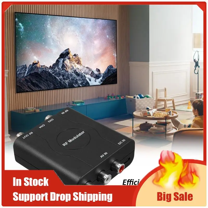 RF-modulator AV naar RF-converter M61A AV naar RF CH3/CH4-kanalen Video-ingangsadapter voor VHF-demodulatorconverter, eenvoudig te gebruiken