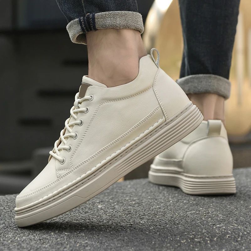 Big Size Genuine Leather Heightening Shoes Fashion Elevator Snekaers Height Increase Footwear Men 6CM Casual Lift Sport Shoes - Image 6