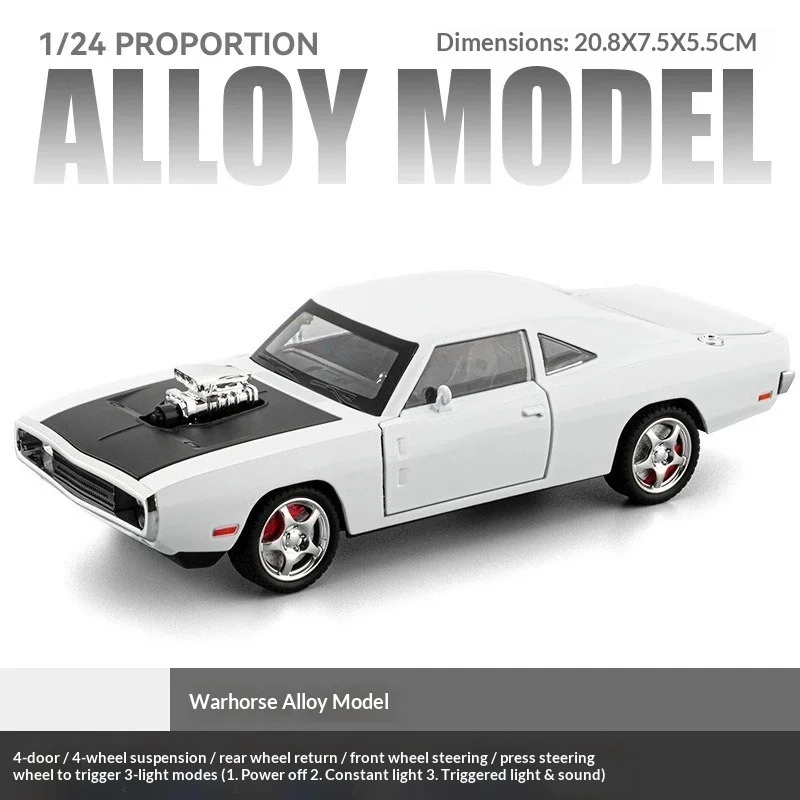 ✨   Carro de luxo com carregador de simulação 1:24 |   Brinquedo pull-back de liga com som e luz – presente e decoração infantis perfeitos!