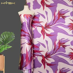 HYSK 100% Pure Mulberry 19 MM Digital Print fashion romantic paradise flower floral hand printed silk Dress Material E3247