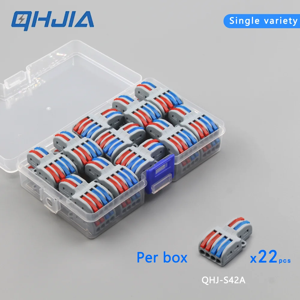 موصل كتلة طرفية دفع 32 أمبير 250 فولت مع صندوق توصيل، تيار عالي، توصيل سريع مقاوم للحريق، تركيب سهل للدفع