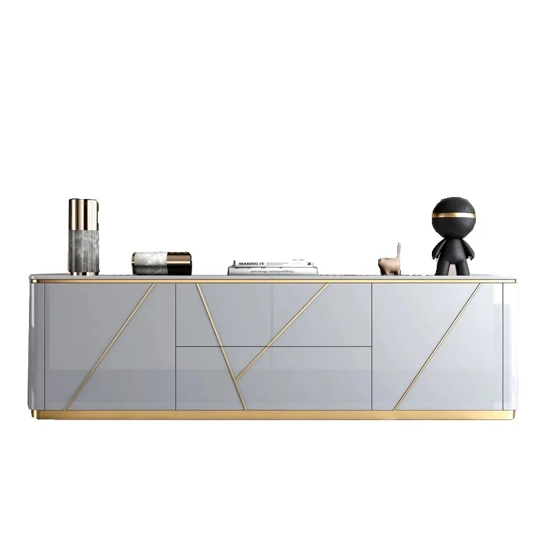 

Light luxury rock slab TV cabinet coffee table, modern living room background wall floor cabinet,household bedroom floor cabinet